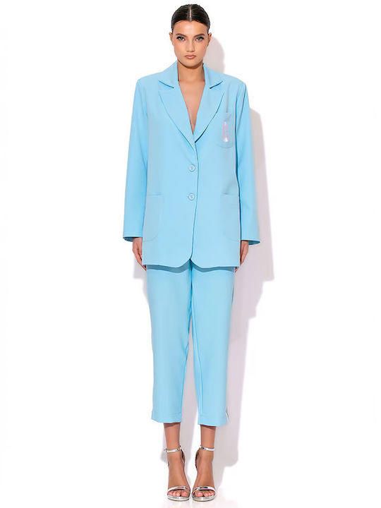 C-Throu Women's Blazer Light Blue