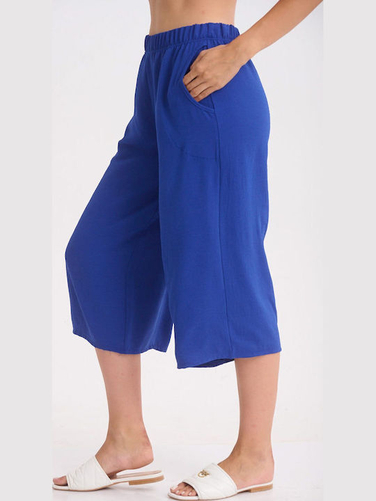 Boutique Γυναικεία Παντελόνα με Λάστιχο Μπλε Ρουά