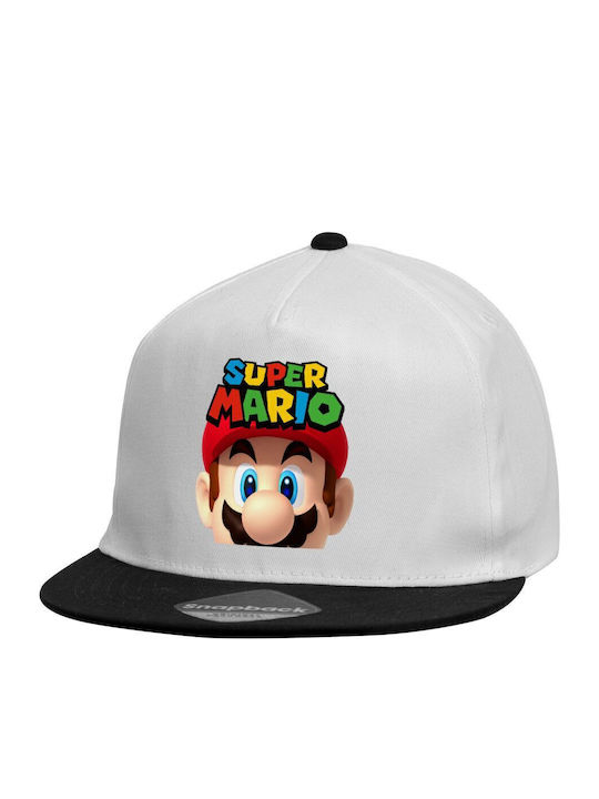 Koupakoupa Palarie Copii Jockey Tesatura Super Mario Alb
