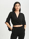 Ths-Fashion Damen Bluse Schwarz