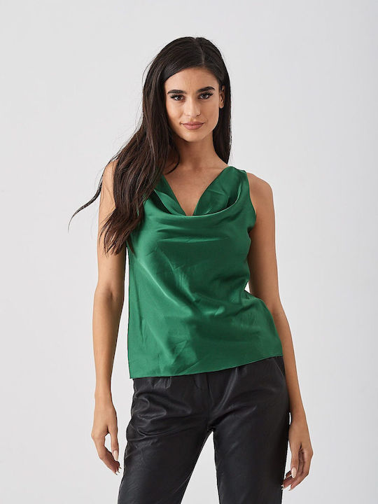 Boutique Γυναικεία Μπλούζα Σατέν Πράσινη