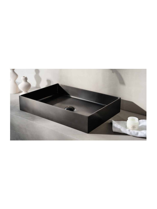 Tema Deasupra Blatului Chiuvetă Inox 55x38x10cm Black Brushed