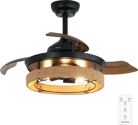 Cecotec EnergySilence Aero 3600 Invisible Ceiling Fan 92cm with Light Fixture Beige / Black