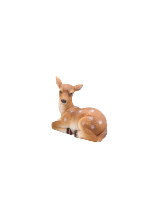 Decorative Deer Polyresin in Ζαρκάδι ξαπλωτό 10x6x7cm 1pcs