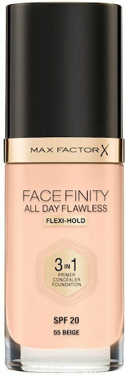 Max Factor Face Finity Liquid Foundation SPF20 55 Beige 30ml