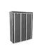Keskor Fabric Wardrobe with Zipper and Shelves in Gray Color 127x44x167cm