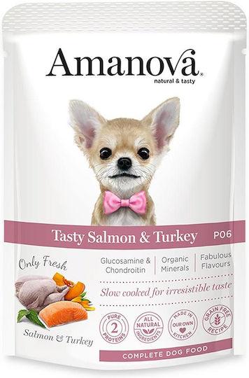 Amanova Wet Food Dogs in Cans with Salmon, Turkey, Pumpkin, Tuna Fish and Meat Grain-Free 100gr