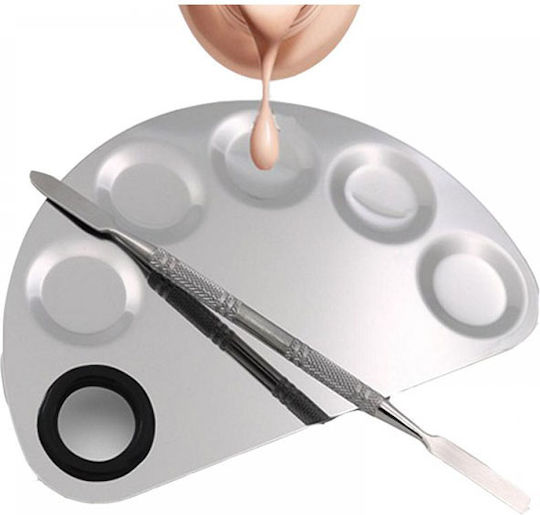 Paletă de amestecare semilunară din oțel inoxidabil Uplac + spatulă cu două capete din oțel inoxidabil