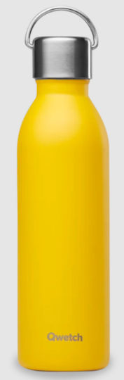 Qwetch Μπουκάλι Θερμός Ανοξείδωτο / Πλαστικό BPA Free 600ml Curry με Λαβή