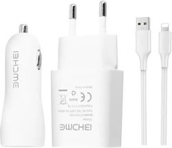 Auto Gs Φορτιστής Αυτοκινήτου με Θύρα 1xUSB-A και Καλώδιο Lightning