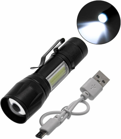 Rechargeable Flashlight LED with Maximum Brightness 300lm White