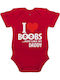 Koupakoupa I Love Boobs ...just Like My Daddy Kurzärmelig Red