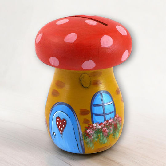 Artifact Money Box Wooden Multicolored 11x11x14cm