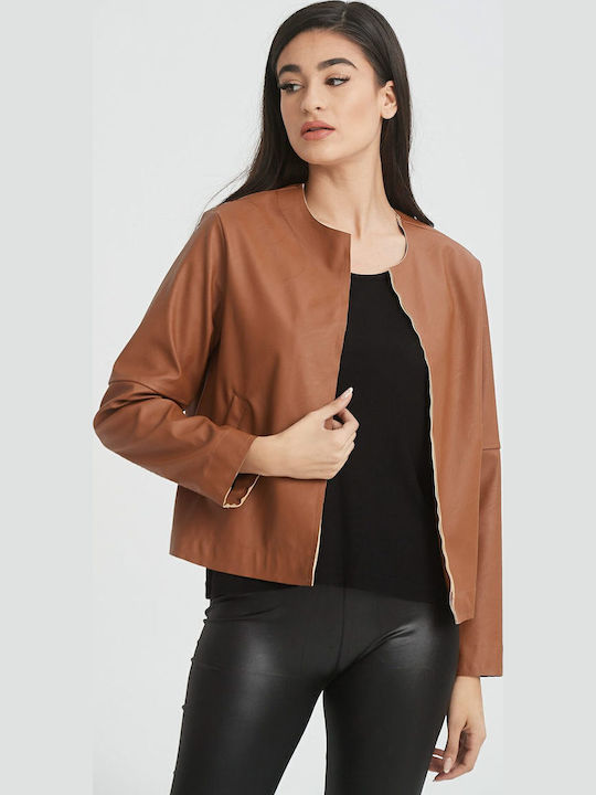 Dress Up Γυναικείο Biker Jacket Καφέ