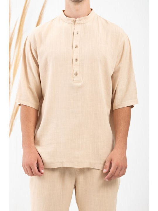 Vittorio Artist Long Sleeve Linen Overshirt In ...