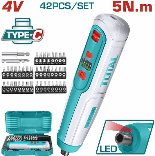Total TSDLI0406 Κατσαβίδι Μπαταρίας 4V 1x1.3Ah