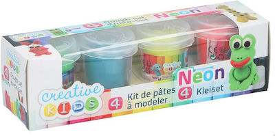 Creative Kids 4 Plastilinas of Plasticine for 4+ Years Neon