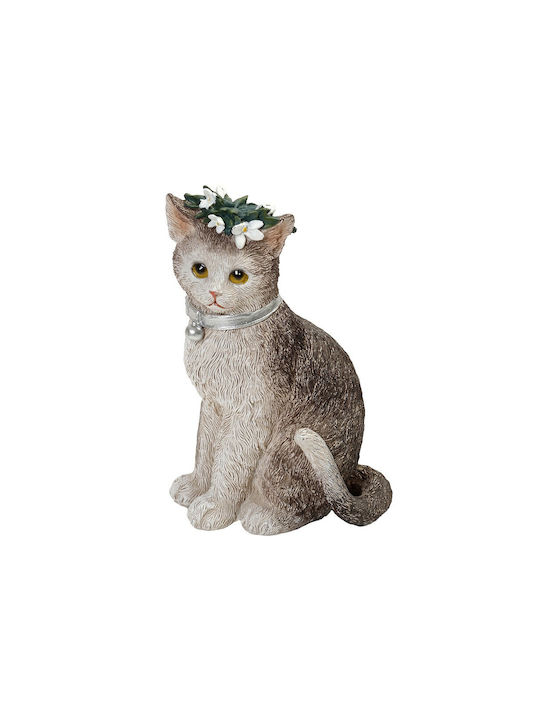 Cat Figure Polyresin Grey 14.2cm Pack of 3 Pieces