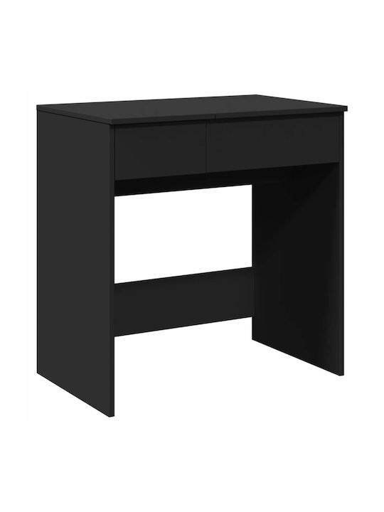Wooden Makeup Dressing Table Black with Mirror 73x46.5x120cm