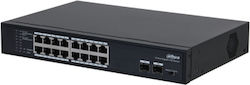 Dahua PFS3218-16GT-135 Unmanaged PoE+ Switch με 16 Θύρες Ethernet