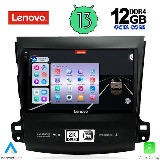 Lenovo Car Audio System for Peugeot 4007 Mitsubishi Outlander Citroen C-Crosser BMW X1 / X3 / X4 2006-2012 (Bluetooth/USB/AUX/WiFi/GPS/Apple-Carplay/Android-Auto) with Touch Screen 9"