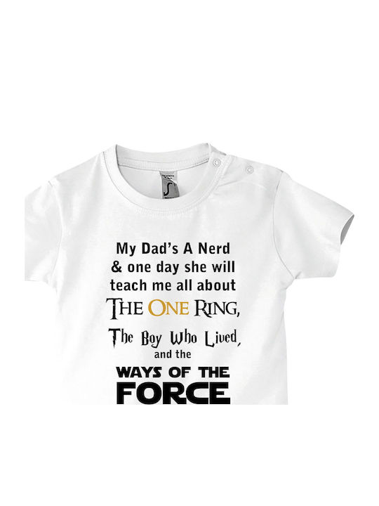 kirikoko Kinder-T-Shirt White My Dad Is A Nerd,...