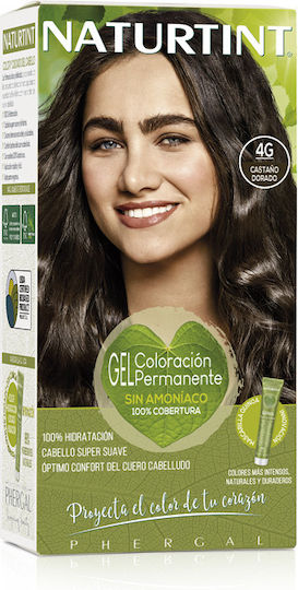Naturtint Permanent Hair Color Βαφή Μαλλιών Χωρίς Αμμωνία 4g Καστανό Χρυσαφί 4gr