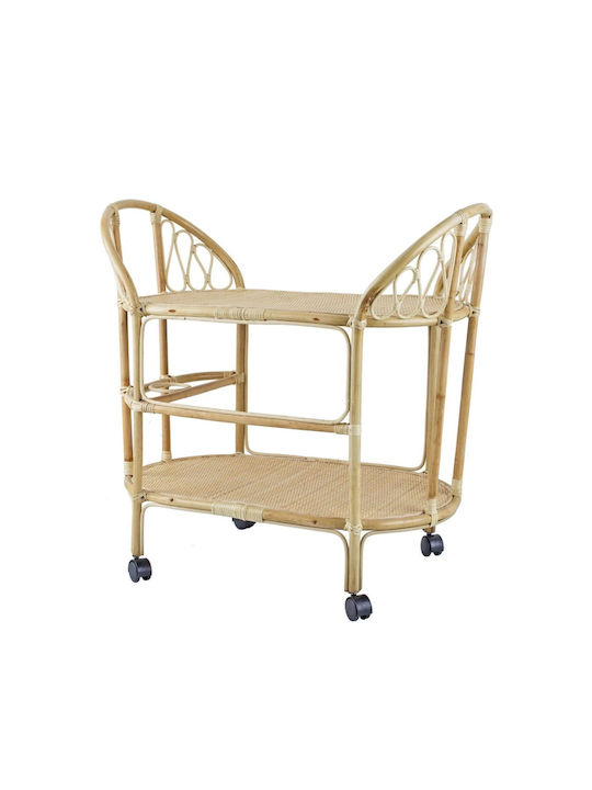Artekko Oval Beistelltisch Rattan aus Bambus Natürliche M91.4xP53.9xH86.4cm