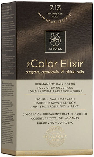 Apivita My Color Elixir Βαφή Μαλλιών Χωρίς Αμμωνία N7.13 Ξανθό Σαντρέ Μελί 50ml