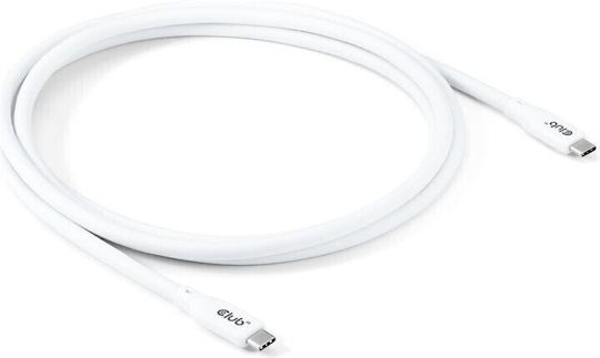 Club3D USB 2.0 Cable USB-C male - USB-C 240W PD Λευκό 2m CAC-3001