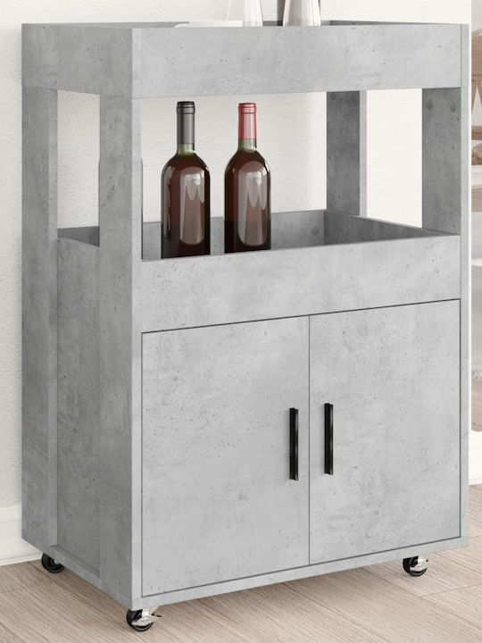 vidaXL Επιδαπέδια Κάβα Ποτών με Ρόδες Γκρι 60x39.5x89εκ.