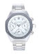 Radiant Ανδρικό Ρολόι 44mm Μπαταρίας με Ασημί Μεταλλικό Μπρασελέ