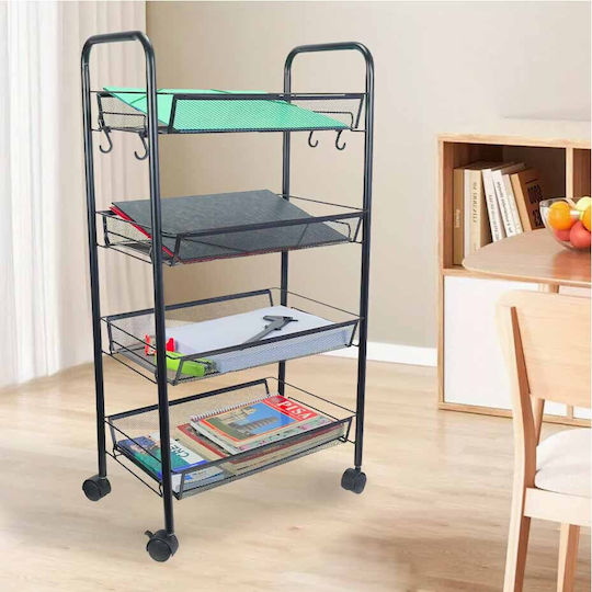 Uncle George Metallic Food Rack 4 Tiers Black