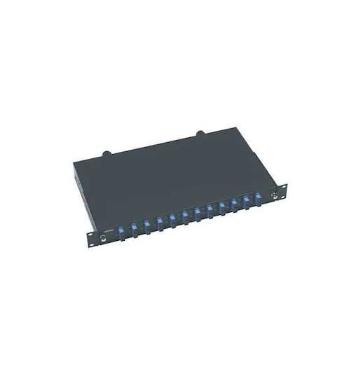 Central Οπτικό Patch Panel για Rack 1U 19" 12 Θυρών SC Μαύρο