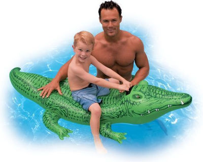 Intex Lil Gator Saltea umflabilă Ride On pentru piscină Crocodil cu mânere Verde 168cm