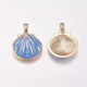 Metallic Pendant Motif for Jewelry Gold in Shape Seashell Set 5pcs
