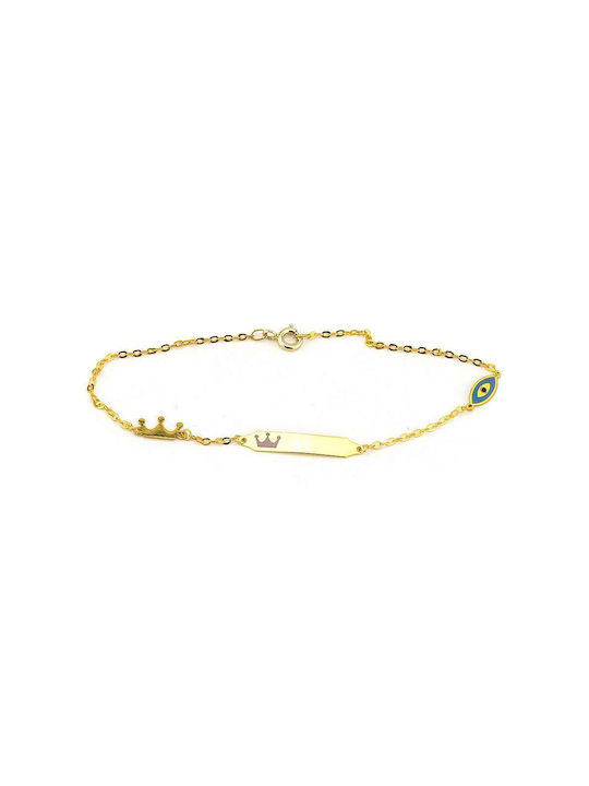 Goldsmith Kids Bracelet ID from Gold 9K with Crown