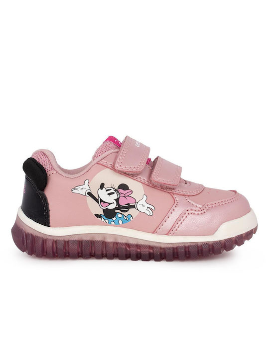 Geox Kinder-Sneaker Anatomisch mit Klettverschluss & Lichtern Rosa