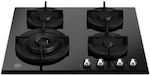 Bertazzoni P60 4L MOD GNE X Natural Gas Cooktop Autonomous 60.5x52.5εκ. Black & Inox Knobs