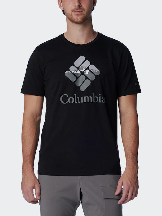 Columbia Rapid Ridge T-shirt Bărbătesc cu Mânecă Scurtă BLACK