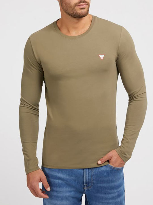 Guess T-shirt Bărbătesc cu Mânecă Scurtă Olive