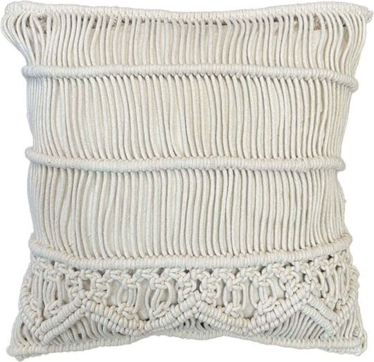 InTheBox Μαξιλάρι Καναπέ Harsha από 100% Βαμβάκι Ivory 45x45εκ.