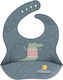 Tutete Croc Waterproof Bib Silicone with Button & Pocket Blue for 6 m+