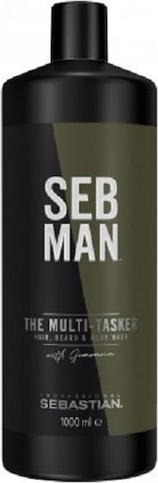 Sebastian Professional The Multi-tasker 3 In 1 Hair Beard And Body Wash Αφρόλουτρο για Άνδρες με BHA & Άρωμα Εσπεριδοειδή 1000ml