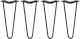 4 x 12 Inch Hairpin Furniture Legs 2 Prong 10mm Black