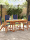 Garden & Outdoor Furniture Sets Dining Room Set 5 Pieces Blue with Umbrella Holder