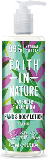 Faith in Nature Lavender & Geranium Loțiune hidratant pentru corp cu Aromă Levănțică 400ml
