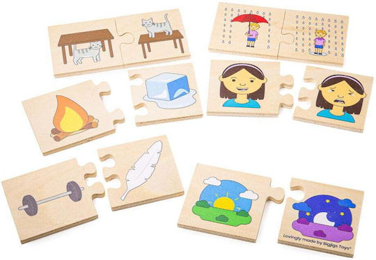 Wooden Kids Puzzle Opposite Concepts 2pcs Big Jigs