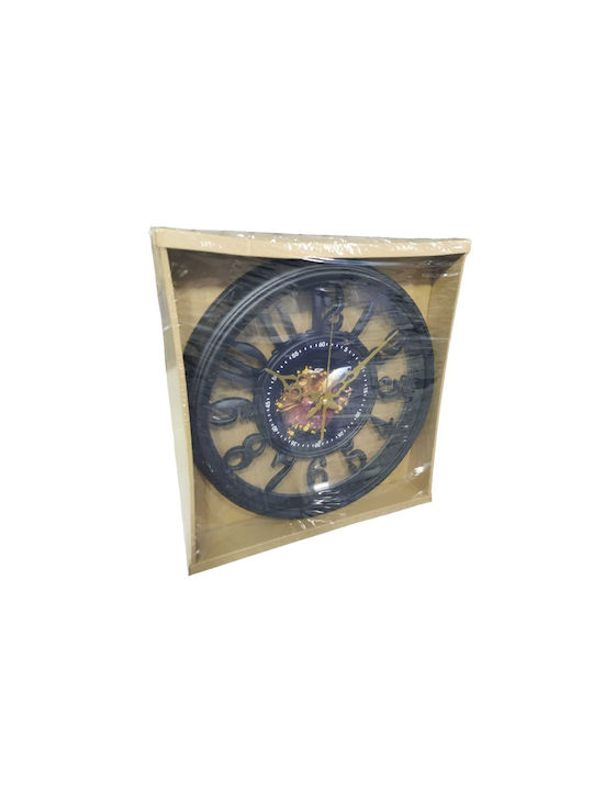 Tradesor Wall Clock Plastic Black Ø30cm