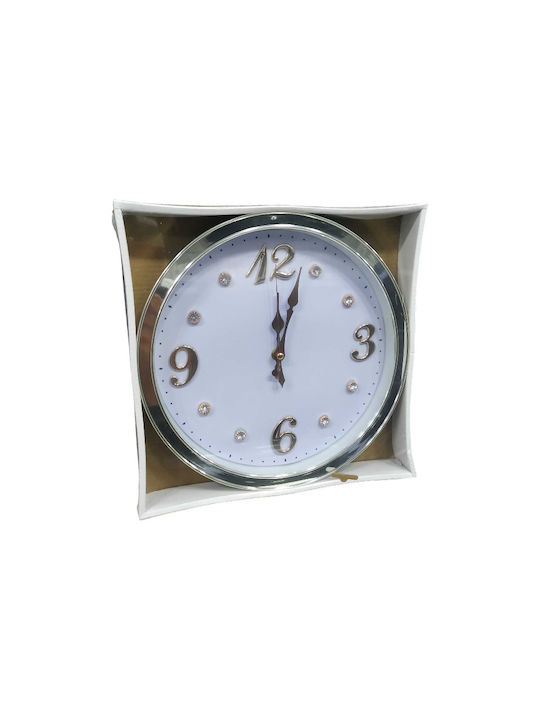 Wall Clock Plastic Silver Ø30cm